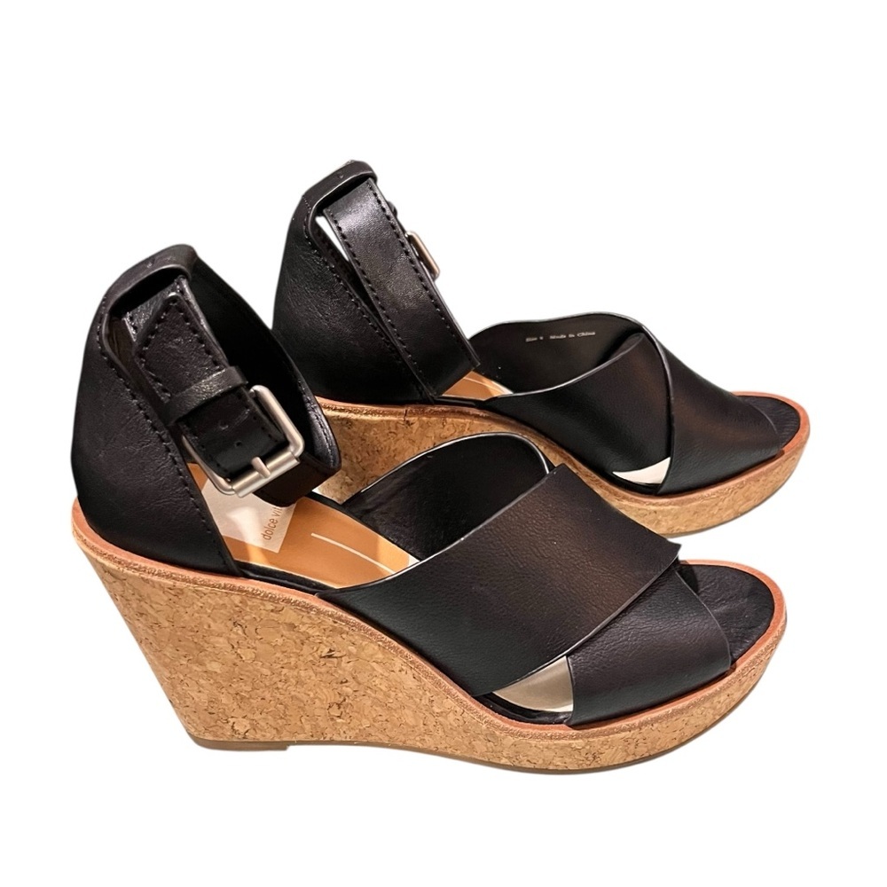 Dolce Vita Urban Wedge Sandals Size 8 Black - Picture 5 of 6